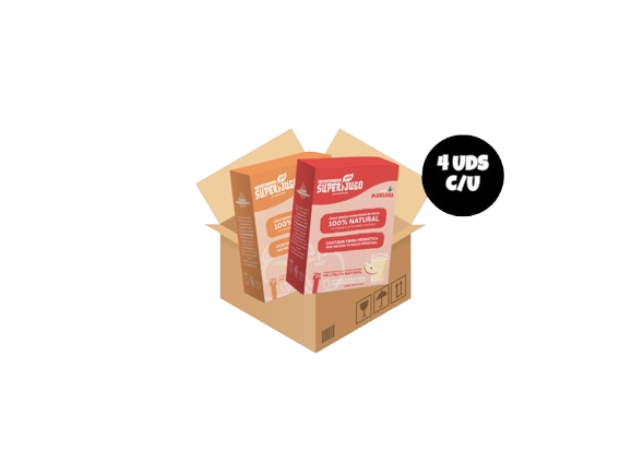 Mix Super Eco Jugo Sabor Manzana y Durazno 4 estuches de cada sabor TOTAL 24 Litros