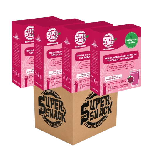 Super Jugo Prebiótico Sabor Frambuesa 4 Estuches TOTAL 12 LITROS