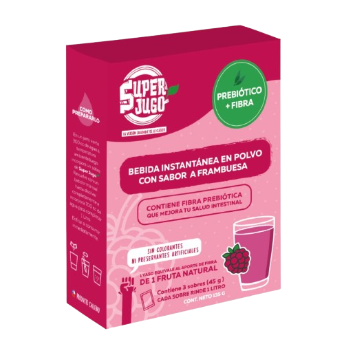 Super Jugo Prebiótico Sabor Frambuesa 4 Estuches TOTAL 12 LITROS - Imagen 2