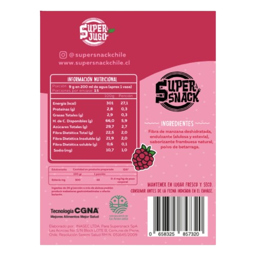 Super Jugo Prebiótico Sabor Frambuesa 4 Estuches TOTAL 12 LITROS - Imagen 3